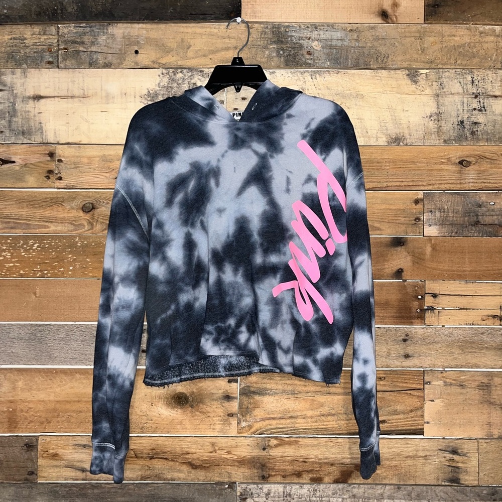 Victoria's Secret PINK Gray and White Hoodie